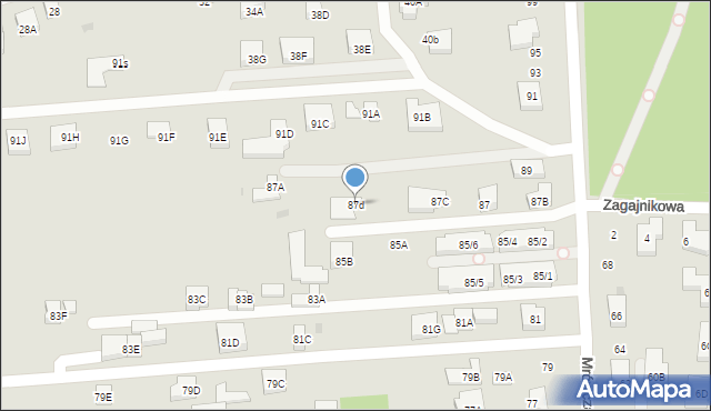 Warszawa, Mrówcza, 87d, mapa Warszawy