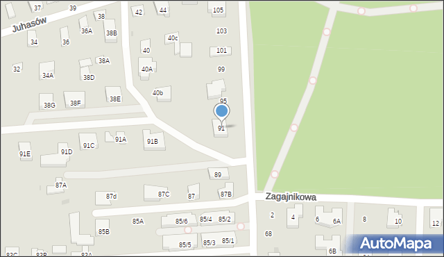 Warszawa, Mrówcza, 91, mapa Warszawy