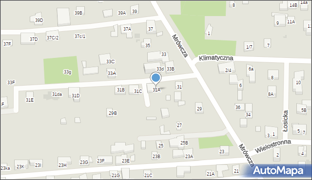 Warszawa, Mrówcza, 31A, mapa Warszawy