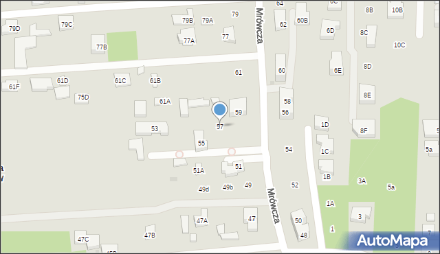 Warszawa, Mrówcza, 57, mapa Warszawy