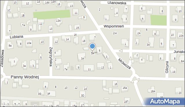 Warszawa, Mrówcza, 5A, mapa Warszawy