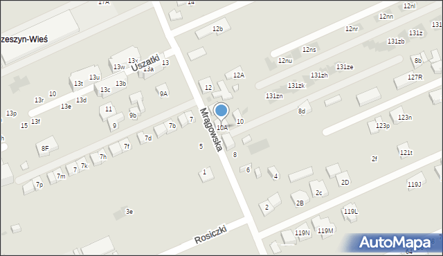 Warszawa, Mrągowska, 10A, mapa Warszawy