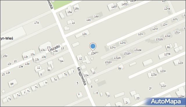 Warszawa, Mrągowska, 12A, mapa Warszawy