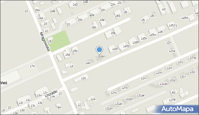 Warszawa, Mrągowska, 14e, mapa Warszawy