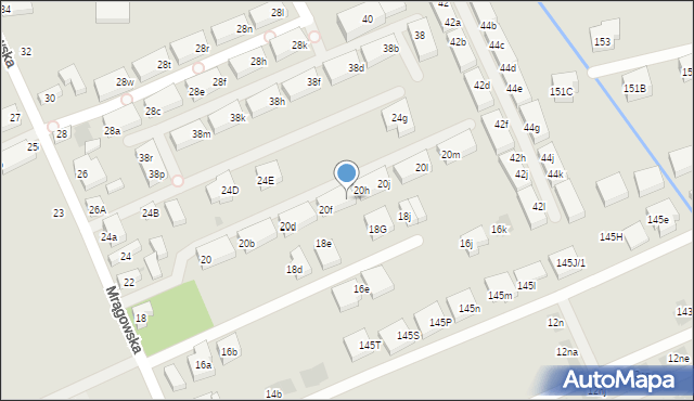Warszawa, Mrągowska, 20g, mapa Warszawy