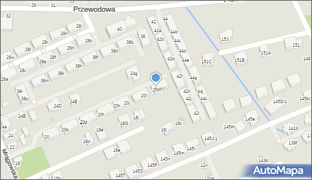 Warszawa, Mrągowska, 20m, mapa Warszawy