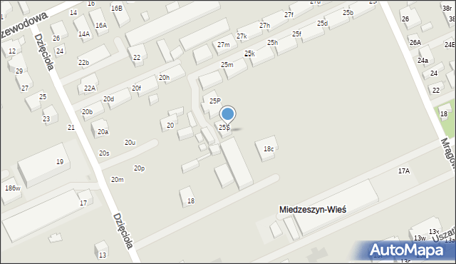 Warszawa, Mrągowska, 25T, mapa Warszawy