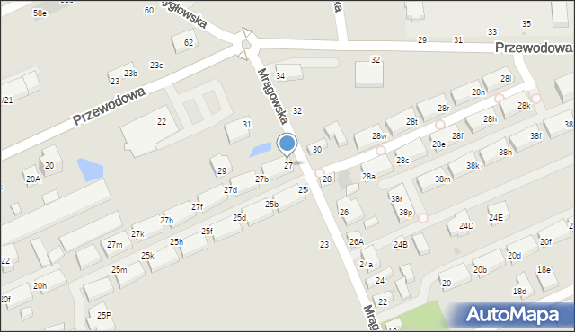 Warszawa, Mrągowska, 27, mapa Warszawy