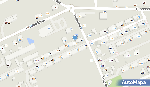 Warszawa, Mrągowska, 27b, mapa Warszawy