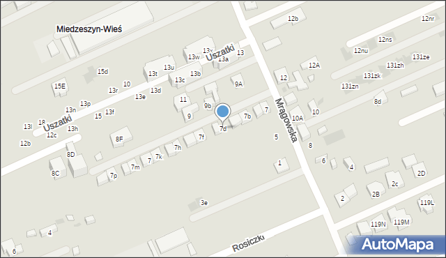 Warszawa, Mrągowska, 7d, mapa Warszawy