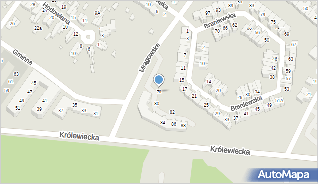 Wrocław, Mrągowska, 78, mapa Wrocławia