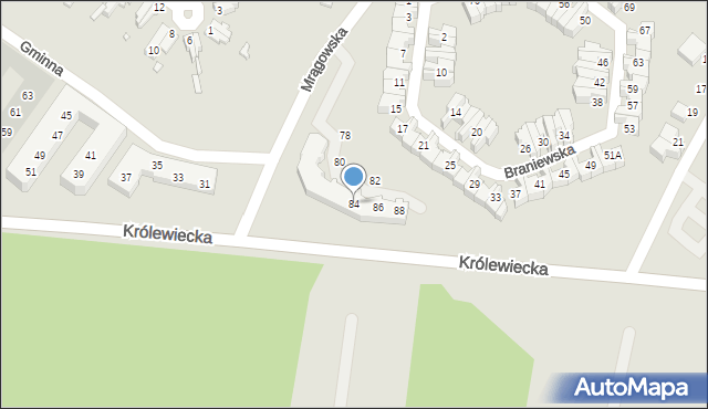 Wrocław, Mrągowska, 84, mapa Wrocławia