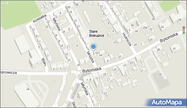 Zabrze, Mrozka Melchiora, 1, mapa Zabrza