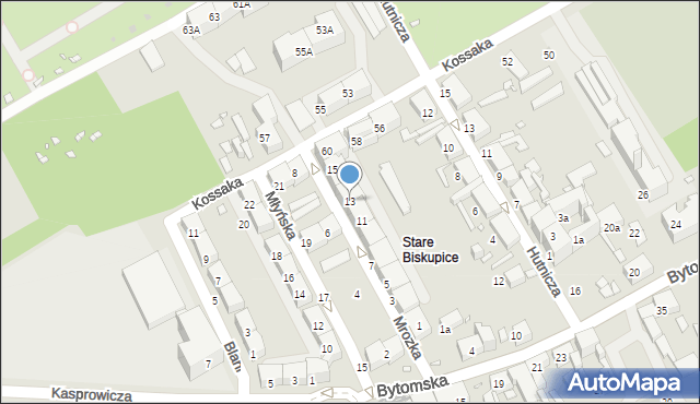 Zabrze, Mrozka Melchiora, 13, mapa Zabrza