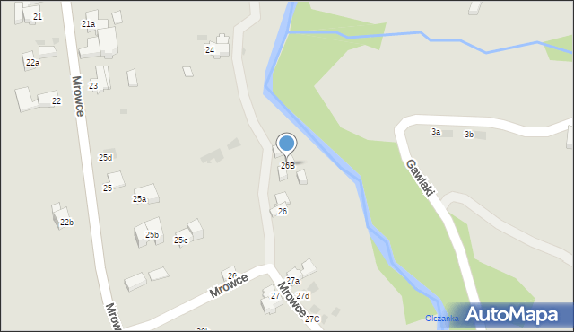 Zakopane, Mrowce, 26B, mapa Zakopanego