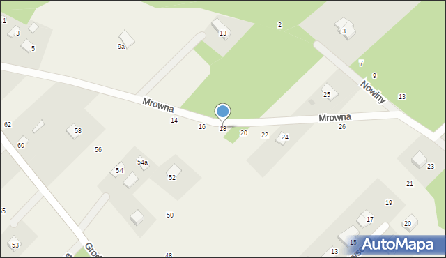 Zalesie, Mrowna, 18, mapa Zalesie