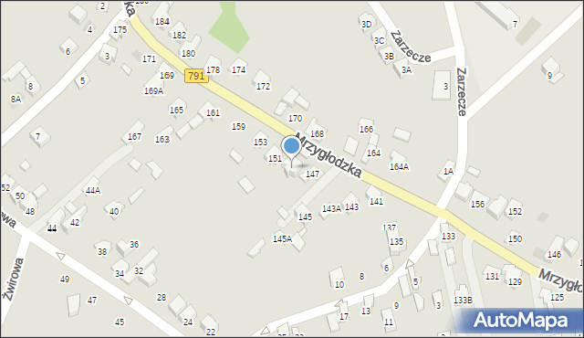 Zawiercie, Mrzygłodzka, 149A, mapa Zawiercie