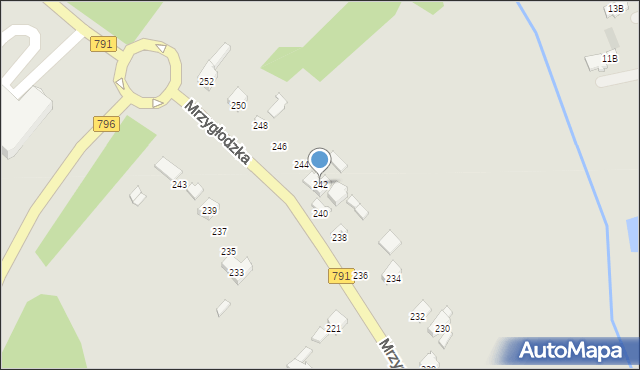 Zawiercie, Mrzygłodzka, 242, mapa Zawiercie