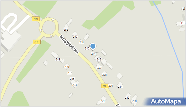 Zawiercie, Mrzygłodzka, 244, mapa Zawiercie