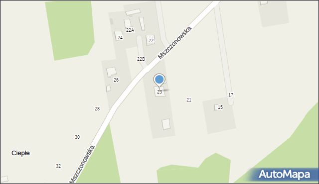 Ciepłe, Mszczonowska, 23, mapa Ciepłe