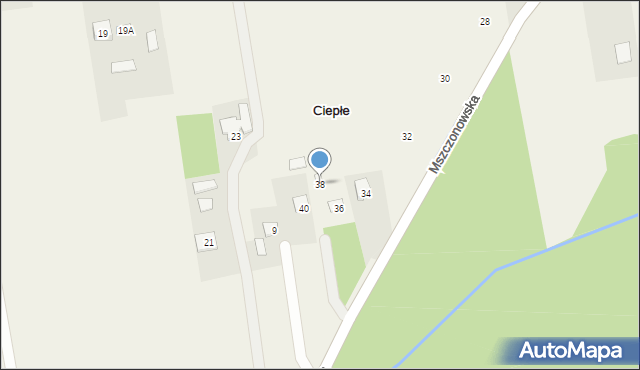 Ciepłe, Mszczonowska, 38, mapa Ciepłe