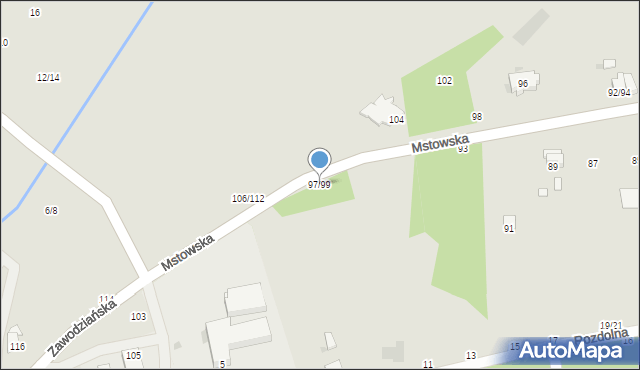 Częstochowa, Mstowska, 97/99, mapa Częstochowy