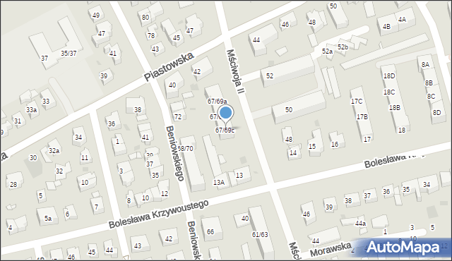 Gdańsk, Mściwoja II, 67/69c, mapa Gdańska