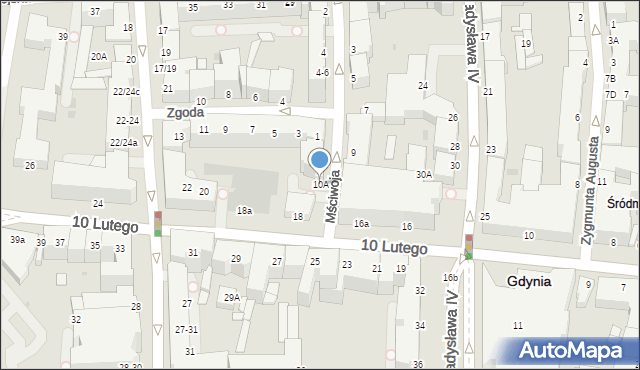 Gdynia, Mściwoja, 10A, mapa Gdyni