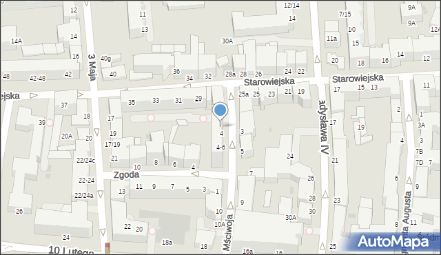 Gdynia, Mściwoja, 4/6a, mapa Gdyni