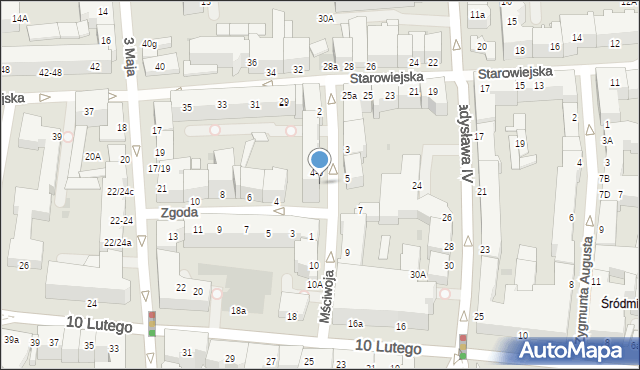 Gdynia, Mściwoja, 4/6c, mapa Gdyni