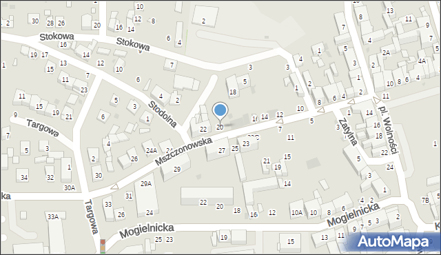 Grójec, Mszczonowska, 20, mapa Grójec