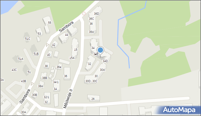 Kartuzy, Mściwoja II, 34C, mapa Kartuzy