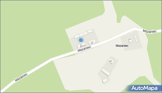 Kłodawa, Mszaniec, 13, mapa Kłodawa