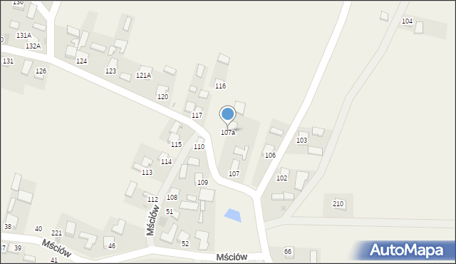 Mściów, Mściów, 107a, mapa Mściów