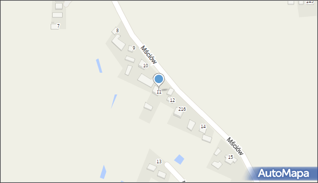 Mściów, Mściów, 11, mapa Mściów