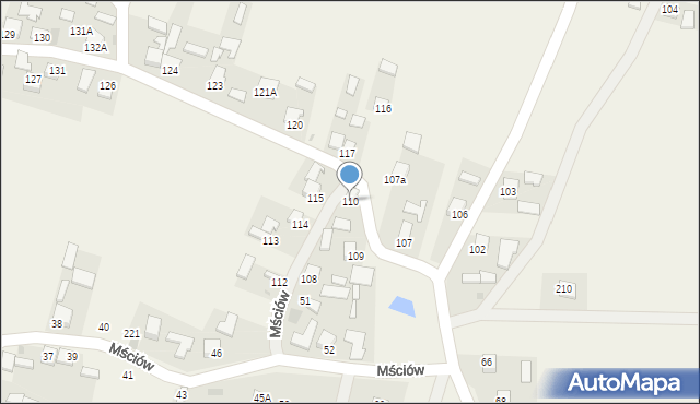 Mściów, Mściów, 110, mapa Mściów