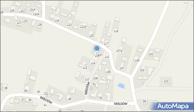Mściów, Mściów, 115, mapa Mściów