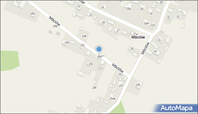 Mściów, Mściów, 151a, mapa Mściów