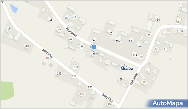 Mściów, Mściów, 26/2, mapa Mściów