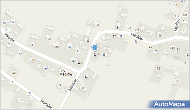 Mściów, Mściów, 32, mapa Mściów