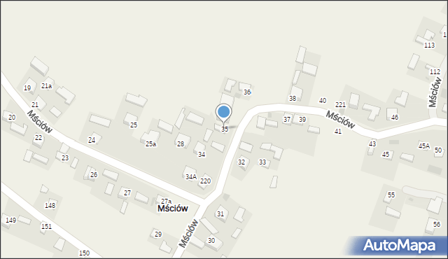 Mściów, Mściów, 35, mapa Mściów