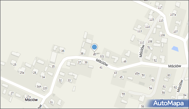 Mściów, Mściów, 40, mapa Mściów