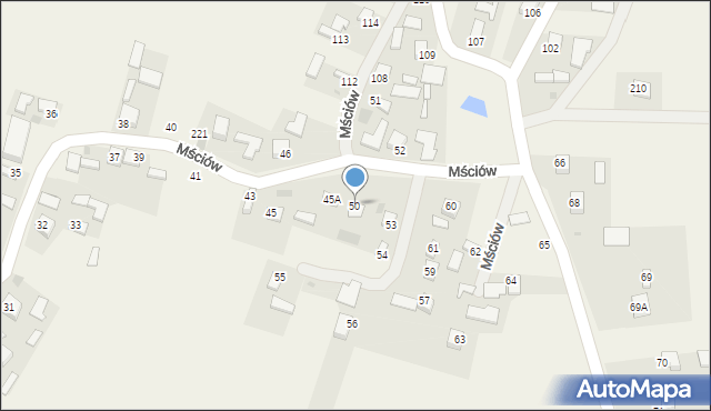 Mściów, Mściów, 50, mapa Mściów
