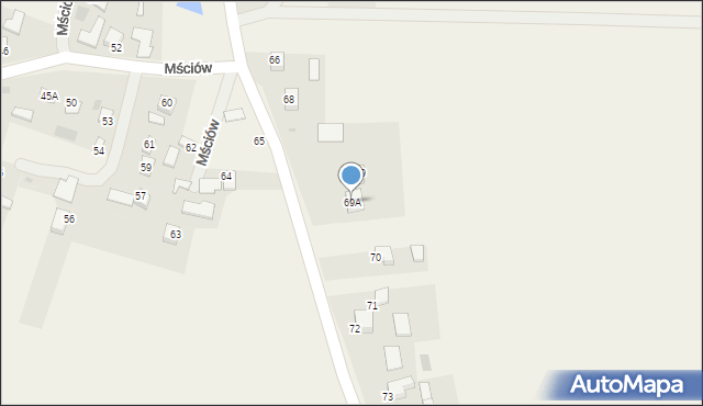 Mściów, Mściów, 69A, mapa Mściów