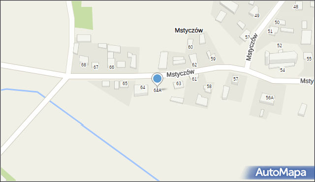Mstyczów, Mstyczów, 64A, mapa Mstyczów