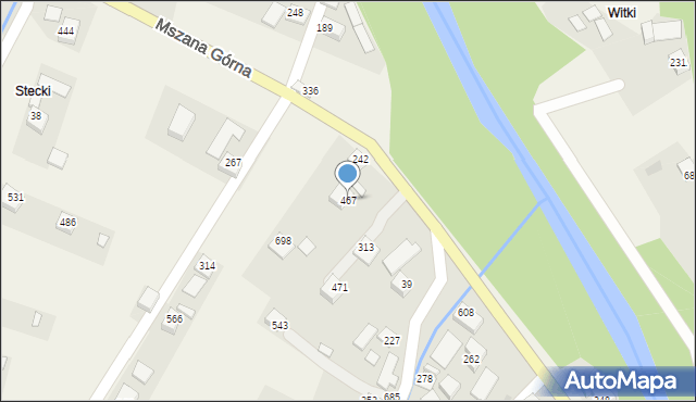 Mszana Górna, Mszana Górna, 467, mapa Mszana Górna