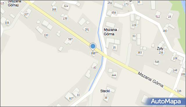 Mszana Górna, Mszana Górna, 696, mapa Mszana Górna