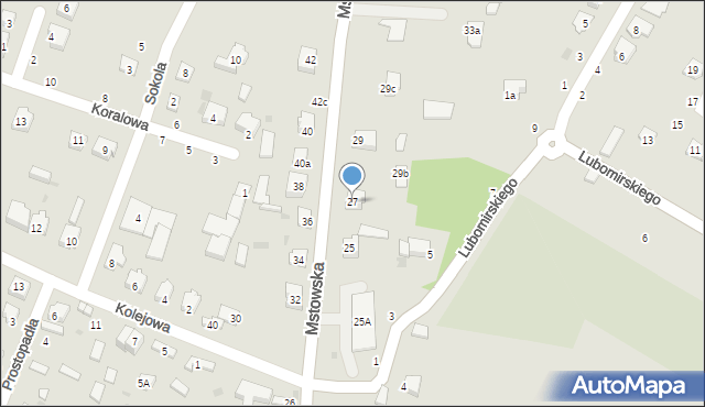 Olsztyn, Mstowska, 27, mapa Olsztyna