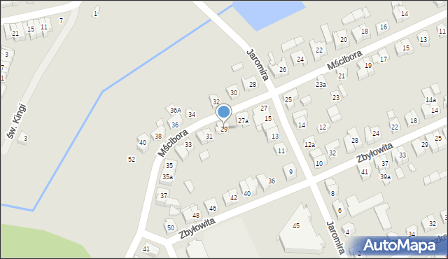 Poznań, Mścibora, 29, mapa Poznania