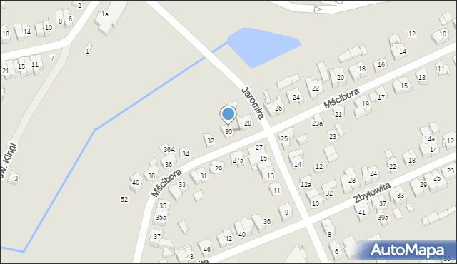 Poznań, Mścibora, 30, mapa Poznania